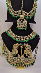3 Piece Polki Soft Green Necklace Set