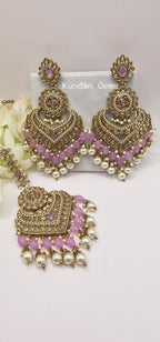 Polki Earrings Tikka Set