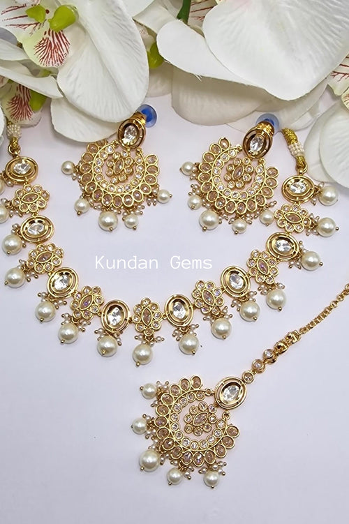 Uncut Kundan + Polki Necklace Set