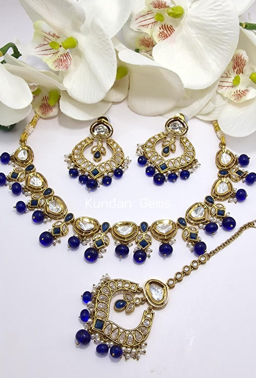 Uncut Kundan + Polki Necklace Set