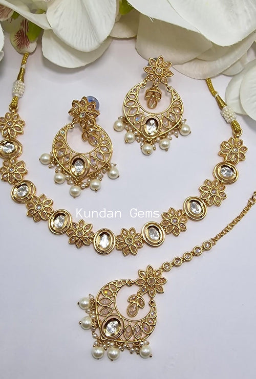 Uncut Kundan + Polki Necklace Set