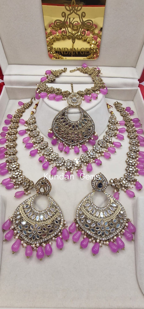 Mirror Necklace Bahubali Set