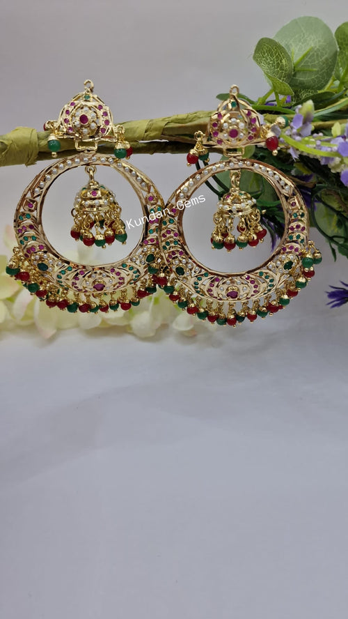 Jadau Large Hoop Style Earrings