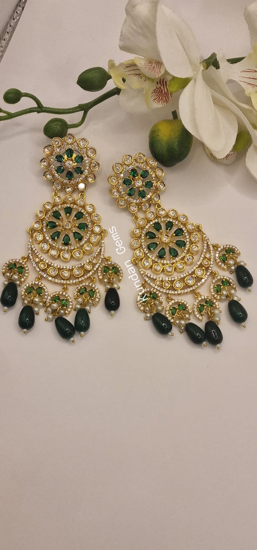 Uncut Kundan Statement Earrings