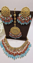 Handmade Matte Gold Necklace Set