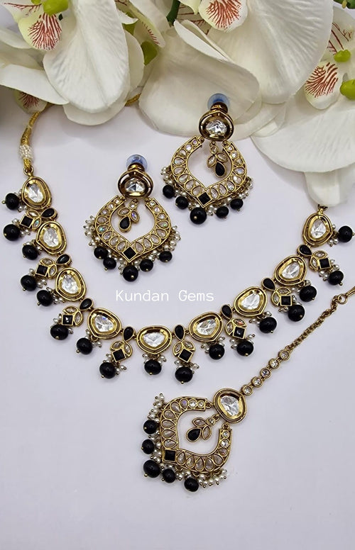 Uncut Kundan + Polki Necklace Set