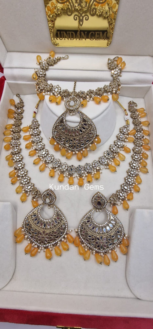 Mirror Necklace Bahubali Set