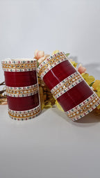 Maroon Dot & Kundan Chooda