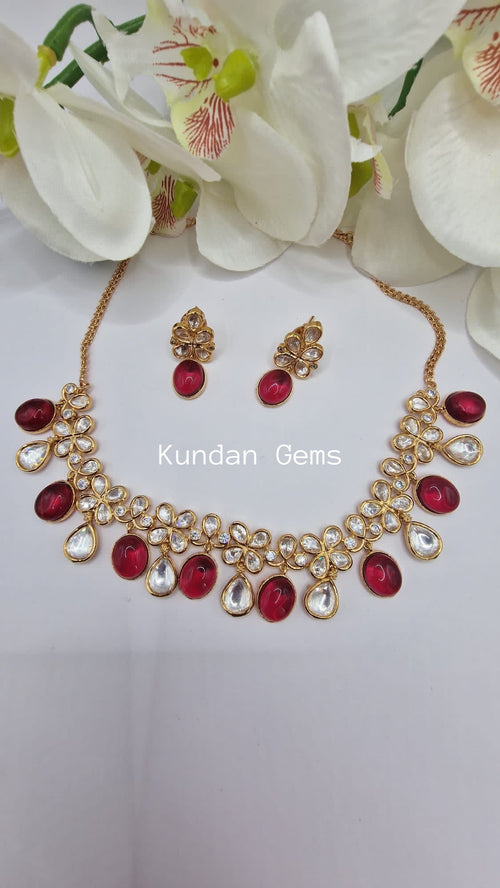 Uncut Kundan Simple Necklace Set