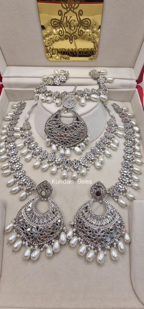 Mirror Necklace Bahubali Set