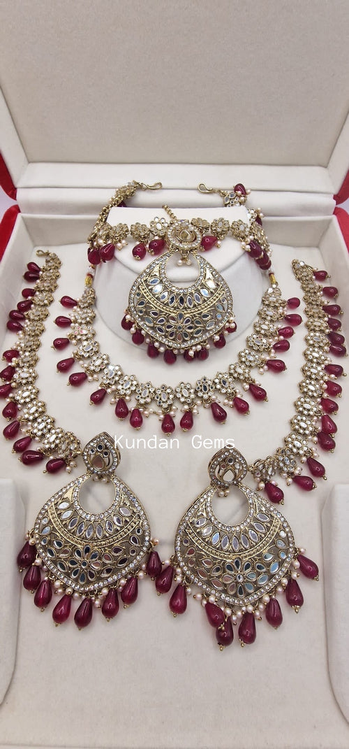 Mirror Necklace Bahubali Set