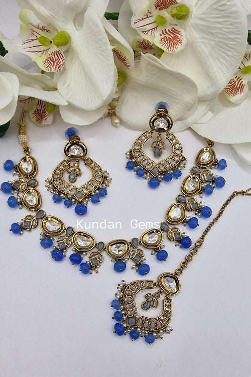 Uncut Kundan + Polki Necklace Set