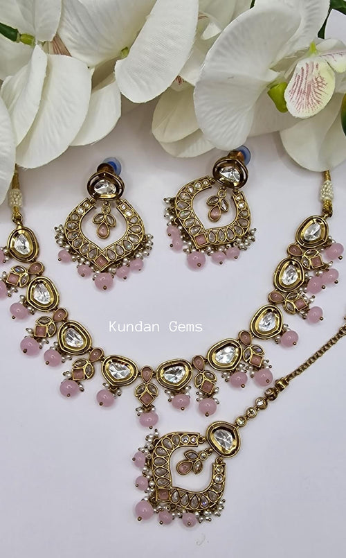Uncut Kundan + Polki Necklace Set