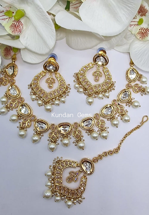 Uncut Kundan + Polki Necklace Set