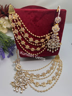 High quality Kundan gold earrings with sahare