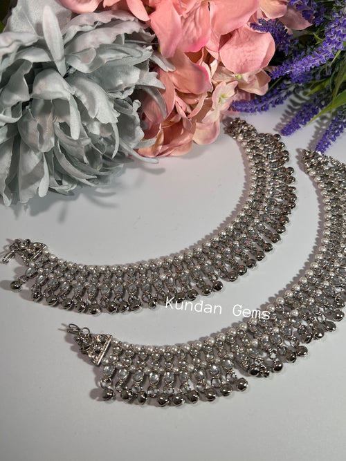 Silver Bell Anklets