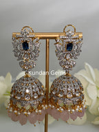 Uncut Kundan light pink Jhumki