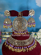 Traditional Mirror Necklace Set Lavender