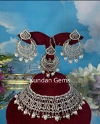 Silver Polki Necklace Set
