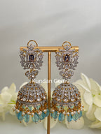 Uncut Kundan baby blue Jhumki