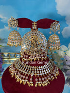 Traditional Mirror Necklace Set Pale Pink