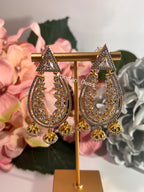Gold AD Jhumki Style earrings