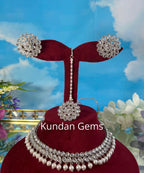 Silver Polki Necklace Set