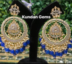 AD & Uncut Kundan Royal Blue Earring