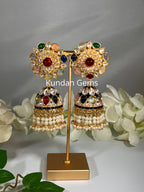 High quality Kundan multicolor jhumki