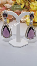 Purple Crystalized Earrings